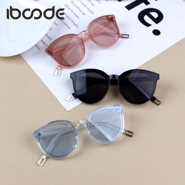 

iboode New Kids Sunglasses Children Fashion Big Frame Sun Glasses Girl Boy Eyewear Travel Cateye Cute UV400 Shades Mirror Goggle Glasses wholesale, White;black