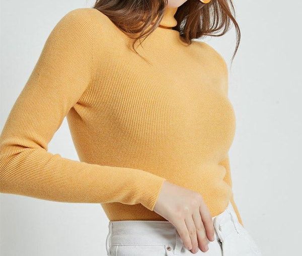 

women's sweaters women sweater autumn and winter ladies wool cashmere self-cultivation with a pile collar high, White;black