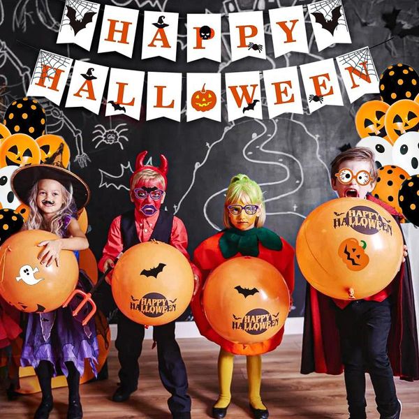 

disposable dinnerware halloween balloon garland arch kit helium balloons foil set for day party decorations ornament props