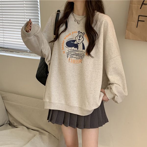 

women's jackets female sweat hirts gray women's nightgown spring and autumn versatile fine coat korean loosen long upper sleeve cl, Black;brown