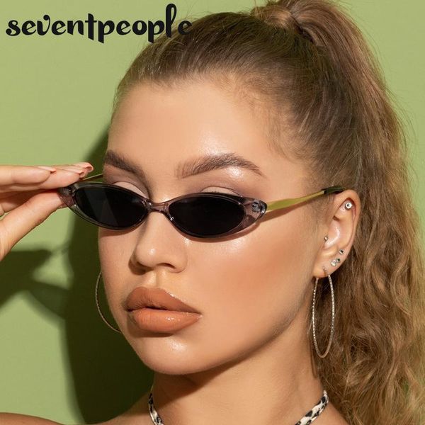

sunglasses fashion small cat eye women 2021 channel trendy oval sun glasses for men chic metal frame cateye eyewear, White;black