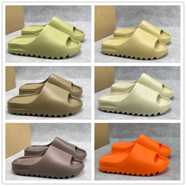 

2022 kanyes slides mens womens west slippers bone resin desert sand earth brown graffiti beach slipper slide sandal shoes, Black