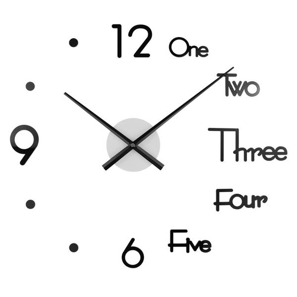 

modern design wall clock watch large clocks 3d diy acrylic mirror mechanism stickers home room decor quartz needle