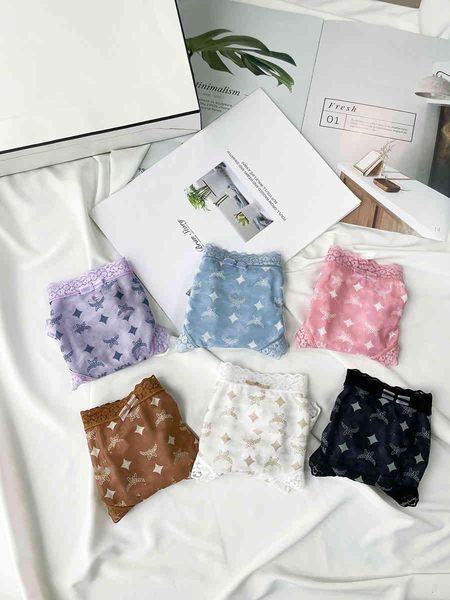 

designer women lingerie underwear3-piece fashion brand women's underwear lace screen printing allure of high waist briefs, Black;pink