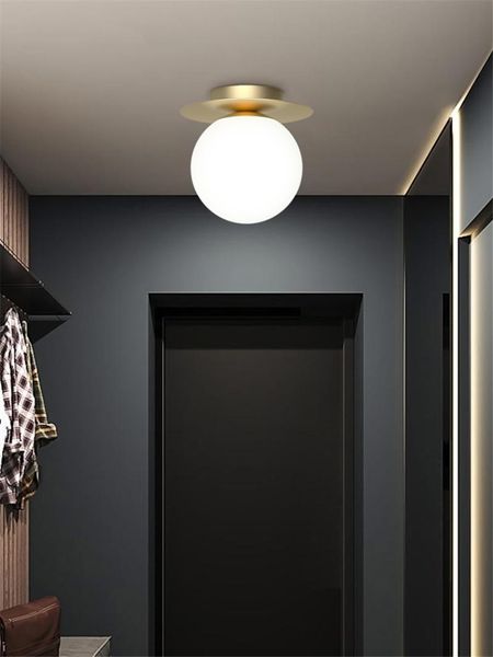 

ceiling lights modern round glass nordic balcony entrance hallway cloakroom lamps luxury corridor aisle lighting e27