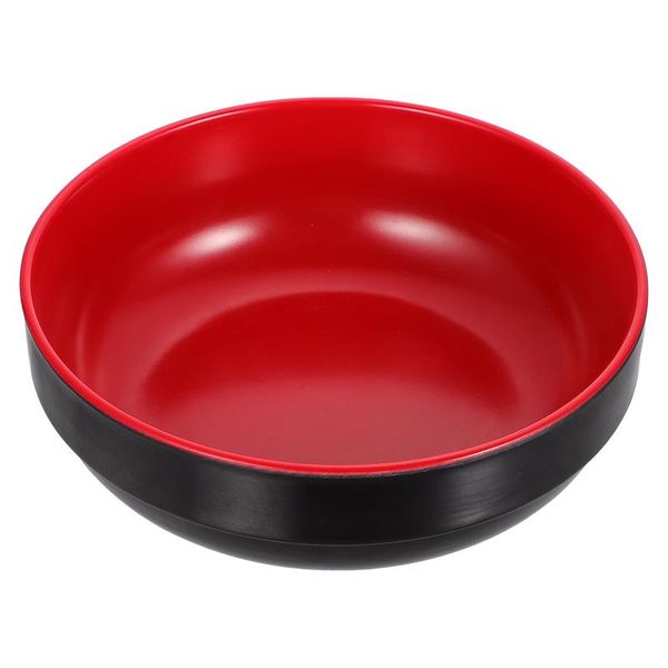 

bowls 1pc melamine noodle bowl double color salad container (black, red)