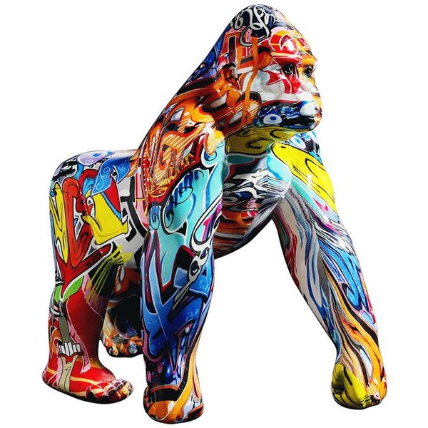 

decorative objects & figurines [hht] abstract art colorful gorilla sculpture ornaments creative home decorations entrance wine tv cabinet ch