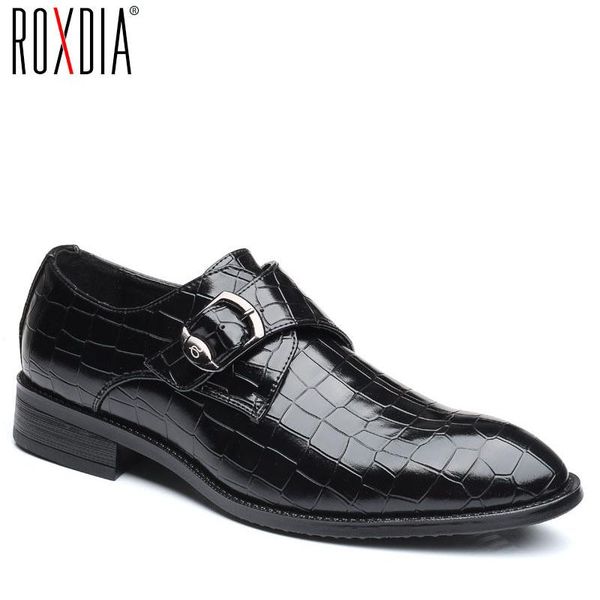 

dress shoes microfiber leather formal business men flats wedding shoe for male men's oxford roxdia plus size 39-48 rxm092, Black