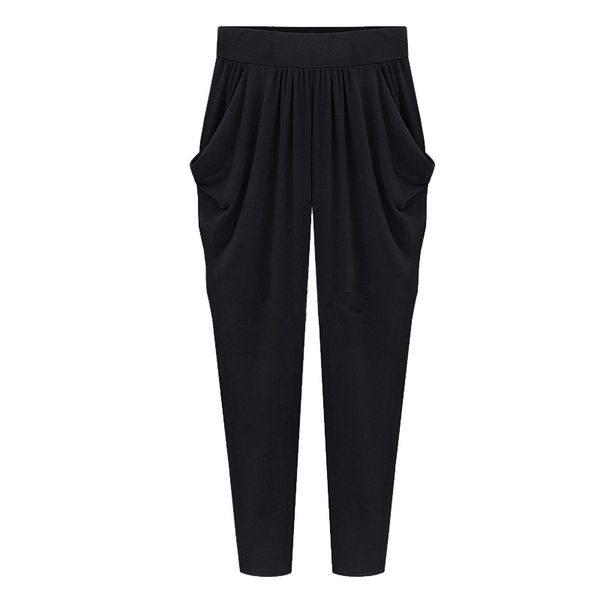 

5xl 6xl 7xl 8xl plus size 2021 autumn casual woman trousers pleated strechy elastic harem pants pantalon femmes calca feminina, Red