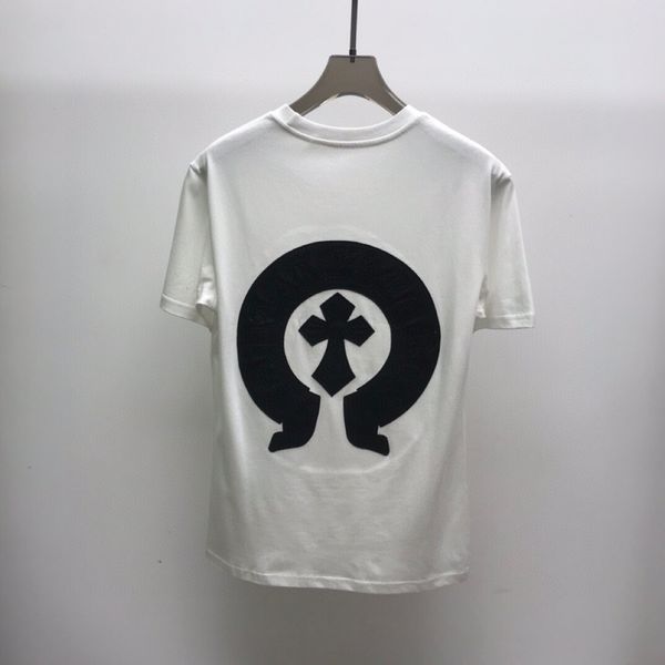 

summer ch cro short sleeve men's cross sanskrit embroidered t-shirt, White