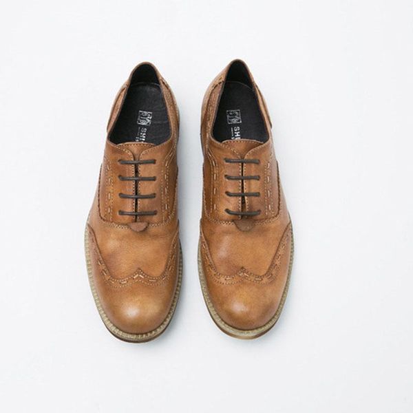 

dress shoes british old style business men individuation polishing mark stitch formal oxford leisure flats for e49, Black