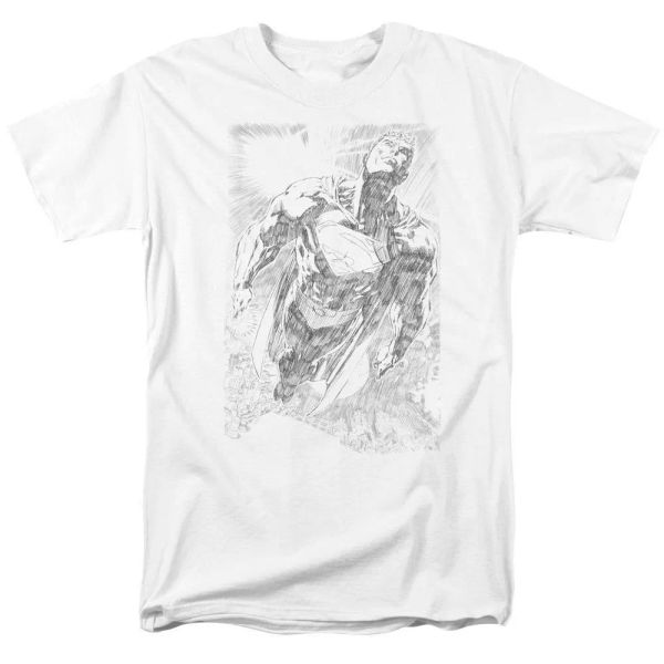 

superman exploding space sketch t-shirt dc comics sizes s-3x new, White;black