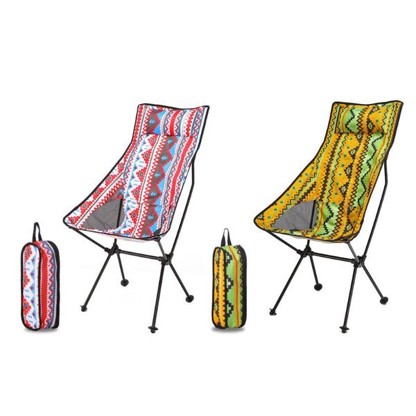 

fishing accessories ethnic style portable folding moon chair outdoor camping fising home backrest stool seat lazy beach leisure