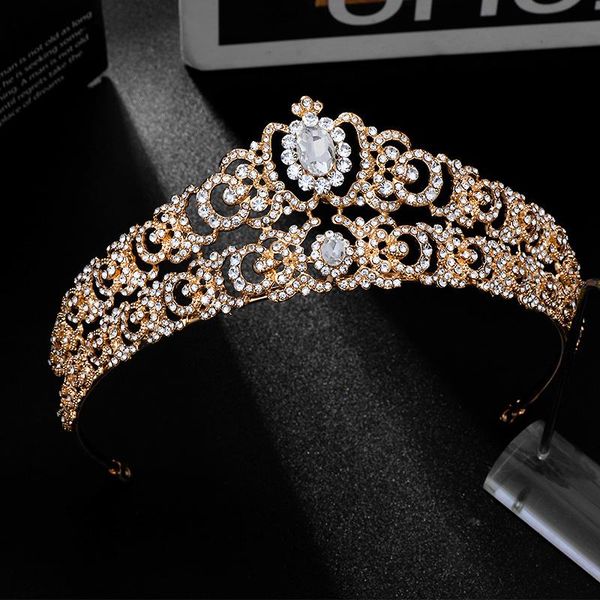 

hair clips & barrettes gold/silver color rhinestone headbands for women girls bride wedding tiaras and crowns bling crystal headdress prince, Golden;silver