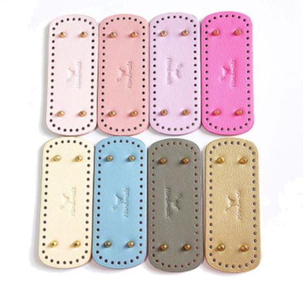 

bag parts & accessories long oval bottom for knitted pu leather handmade 44 holes diy crochet pad women handbag, Black