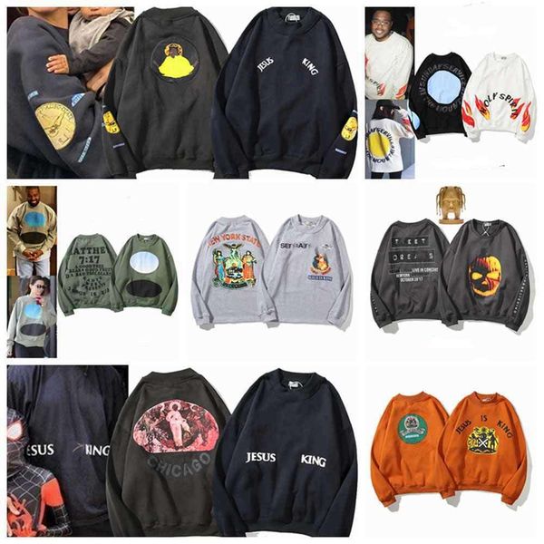 

european and american trend spring and autumn kanye same style men's pullover sweater couple loose sweater, Black