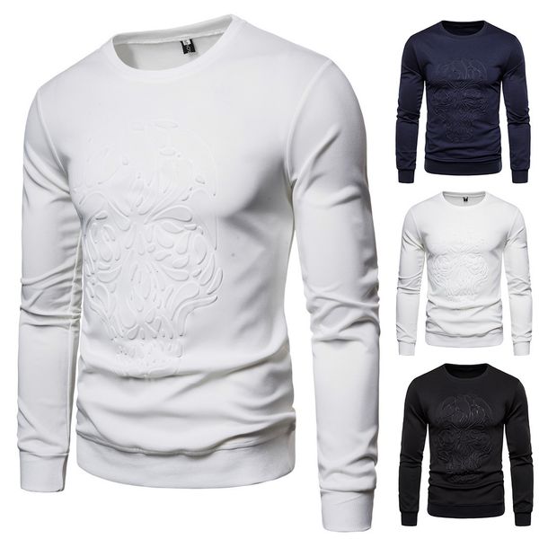 

mens sweater 2021 autumn new european men's casual sweater pullover space cotton long sleeve t-shirt, Black