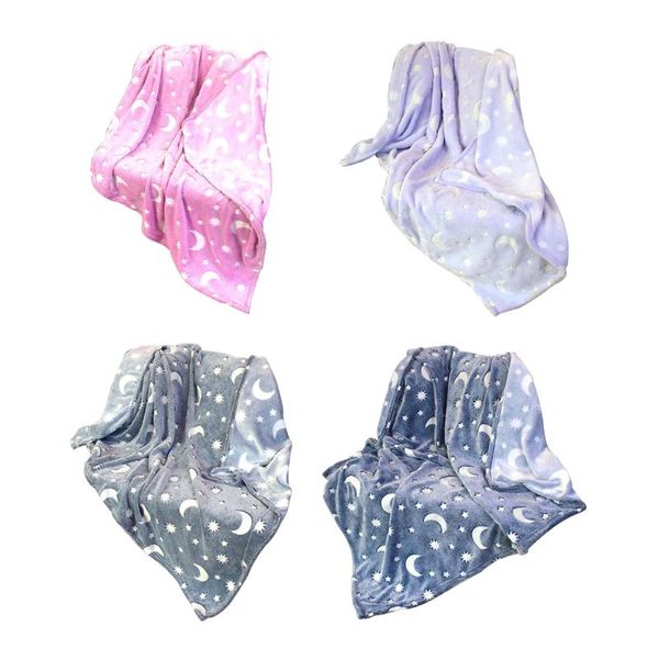 

blankets & swaddling children luminous flannel night glowing star moon print coverings glow in the dark throw blanket with design