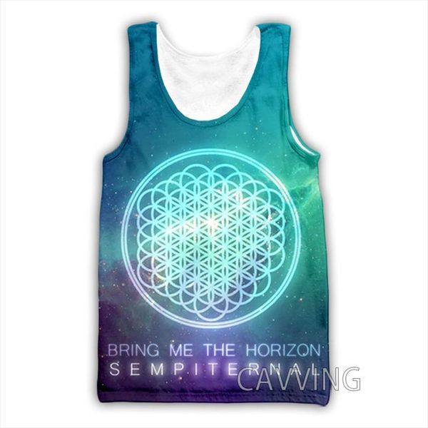 

fashion women mens 3d print bring me the horizon band tank harajuku vest summer undershirt shirts streetwear, White;black