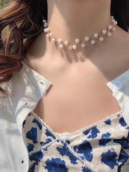 

pendant necklaces sweet pearl for women 2021 luxury necklace jewelry, Silver