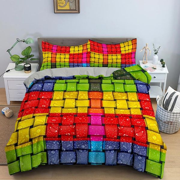 

bedding sets rainbow geometric set 3d printing luxury colorful duvet cover comforter home textiles stylish multiple size