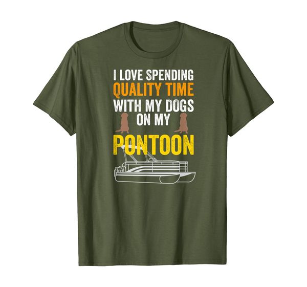 

Quality Time with Dogs Pontoon Boat T-Shirt, Mainly pictures