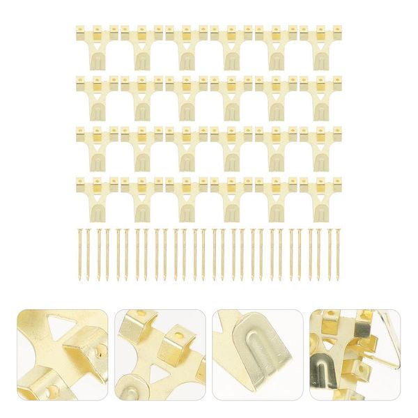 

hooks & rails 50pcs iron picture frame hangers heavy duty wall po with 150pcs nails