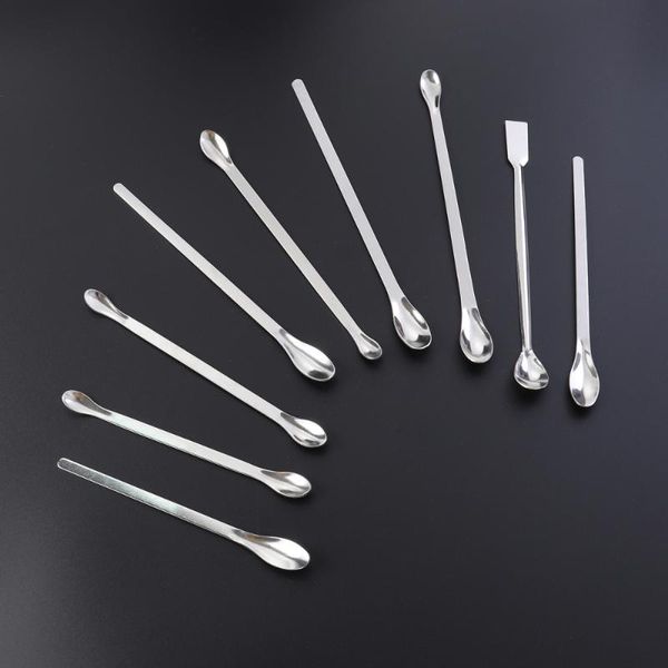 

spoons in 1 stainless steel sampling laboratory scoops mixing spatulas (silver)