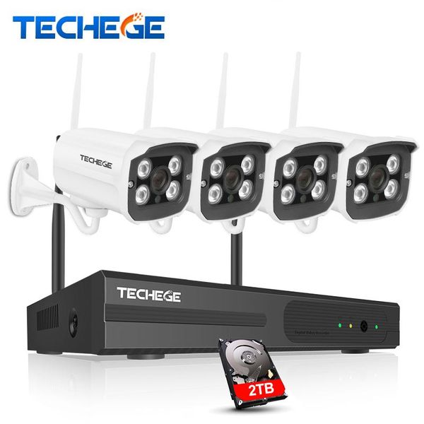 

techege 4ch 1080p wireless nvr kit plug and play outdoor ip66 night vision 2.0mp wifi camera surveillance cctv system 1tb hdd systems