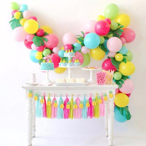 

party decoration 1set flamingo tropical balloon arch garland kit latex balloons summer theme fiesta birthday decorations kids