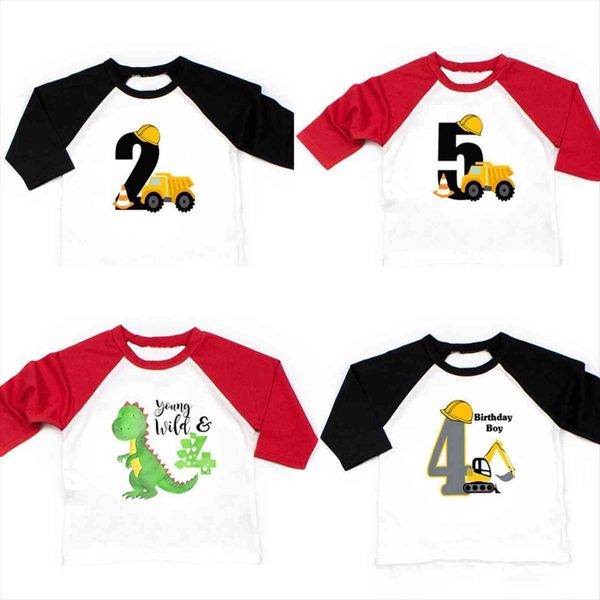 

dinosaur birthday shirt t trcuk tee party theme boys fashion, Blue