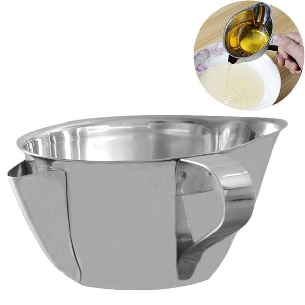 

storage bottles & jars stainless steel oil fat separator bowl with handle multi-use grease oiler filter straine