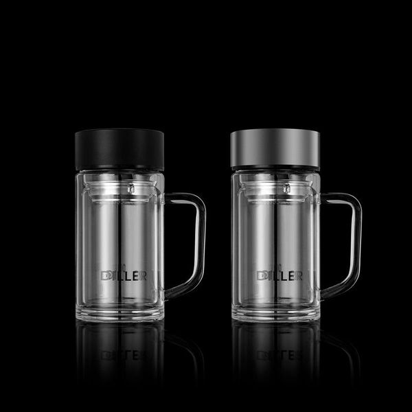 

wine glasses intelligent temperature measuring glass double-layer water cup tea separation high-end anti-scalding drinkware
