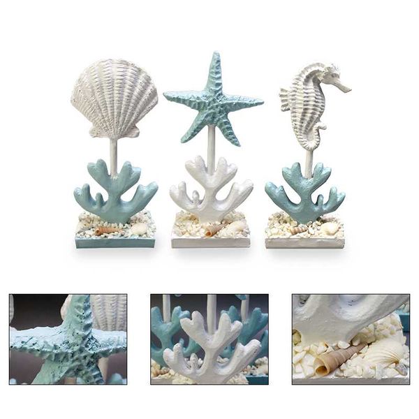 

decorative objects & figurines 3pcs/set mediterranean style desksmall ornaments living room bar creative marine decoration seahorse star