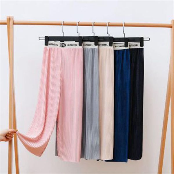 

baby summer wide leg pants wrinkled monogrammed waisted pant sunscreen anti mosquito elastic waist clothes teens, Blue