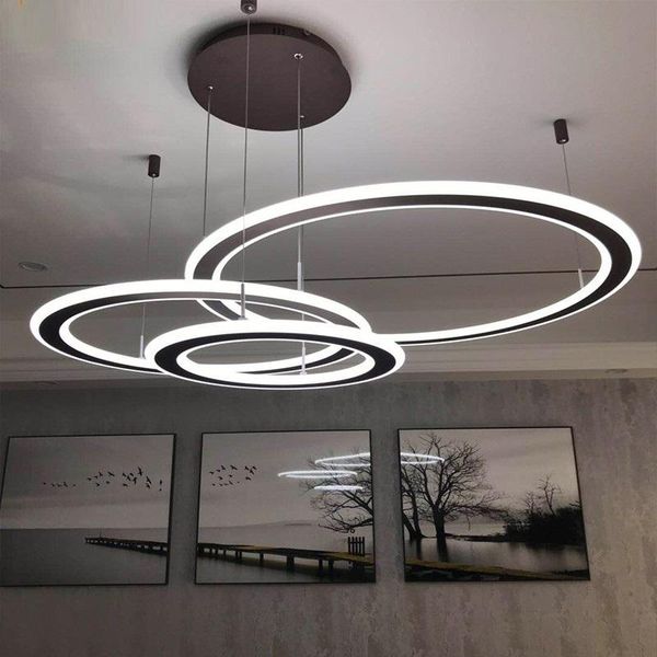 

pendant lamps ring double-sided led chandelier living room dining bedroom study shop cafe clothing store
