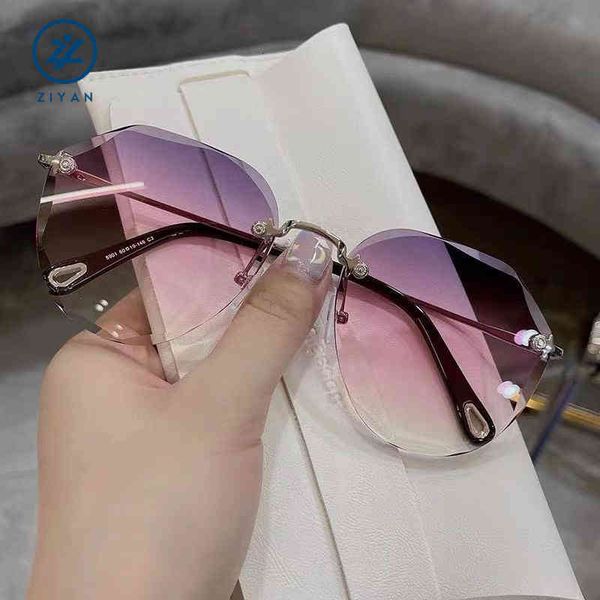 

sunglasses frameless cut polygon, sunglasses, net, red fashion, anti uv, tiktok, ladies ins, White;black