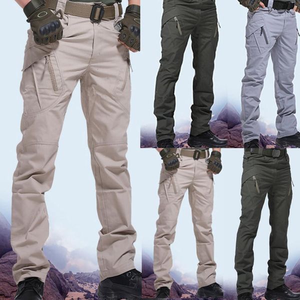 

men's pants fashion multiple pockets cargo trousers work wear combat safety pocket breathable durable pantalon homme, Black