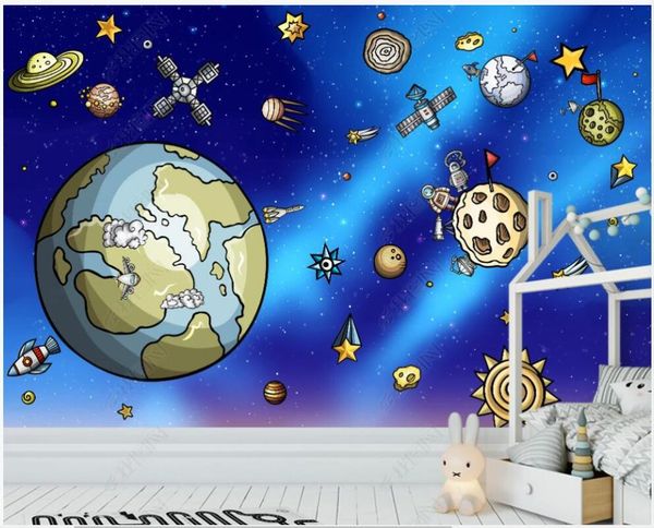 

wallpapers 3d po wallpaper for walls in rolls mural cartoon space universe planet children's room home decor panels on the wall
