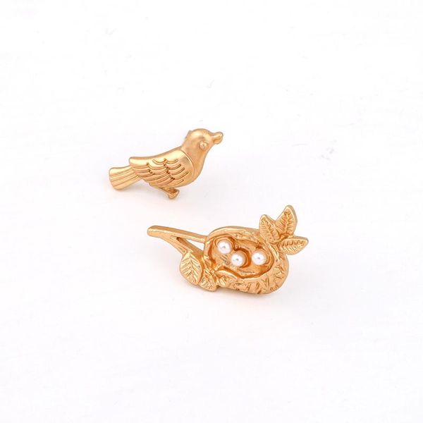 

stud dayoff europe creative pierced bird birdhouse earrings women jewelry trendy cute gold color earstud solid earring e794, Golden;silver