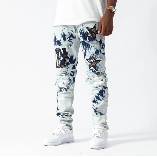 

men's jeans uk0364 fashion 2021 runway luxury european design party style clothing, Blue