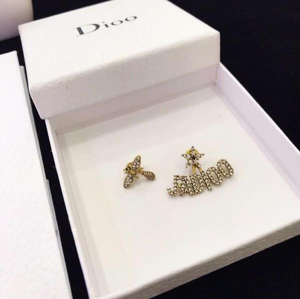 

ladies fashion jewelry family's new asymmetric bee tassel earrings and earrings in, Golden