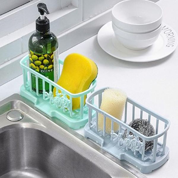 

1pc faucet drainage shelf sundries storage rack for bathroom soap rag and sponge organize holder kitchen el & organization