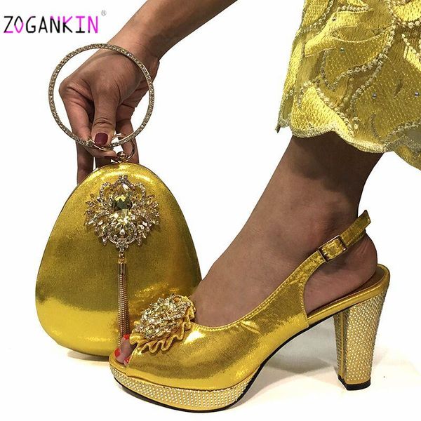 

dress shoes 2021 yellow african women and bags to match set wedding party bag sets for sandals, Black