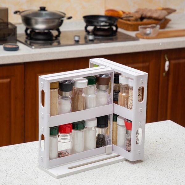

kitchen storage & organization 1pc multi-function rack foldable box seasoning spice rotating