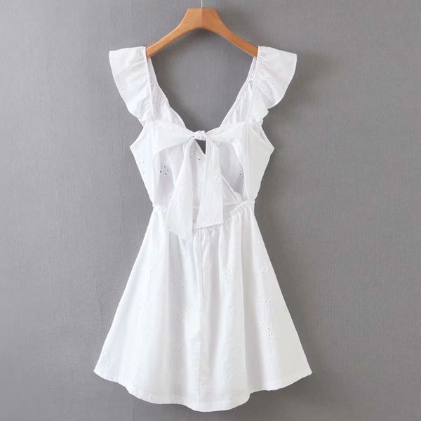 

dresses v-neck backless beach seaside holiday sweet women's harajuku fresh elegant simple chic female dress, Black;gray