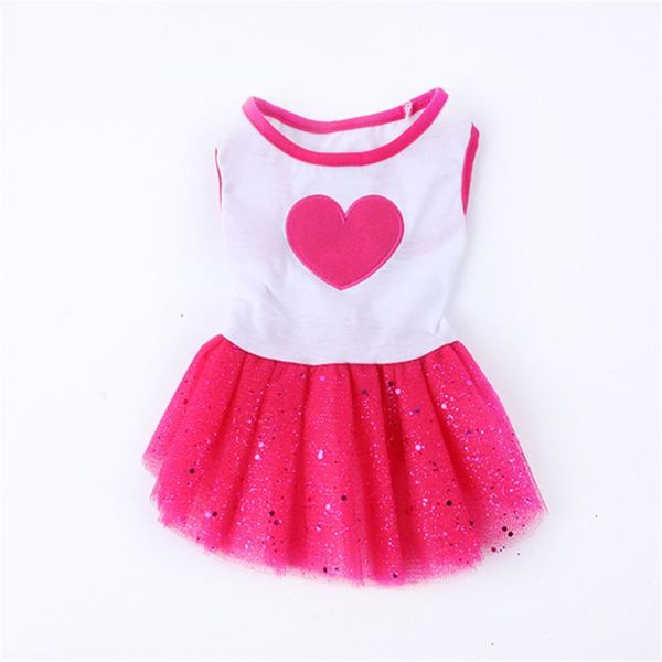 

dog apparel heart print tutu dress lace skirt cute pet cat princess clothes party hh1