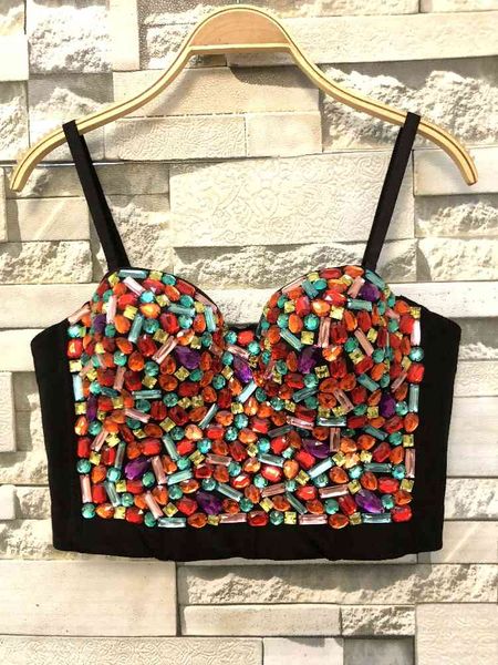

bras sets candy vest fashion dance performance breast-wrapped women's bustier crop h626 9mfi, Red;black