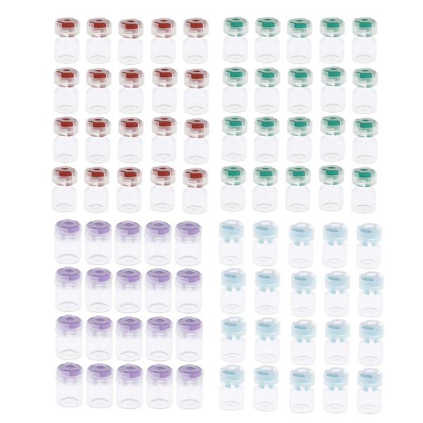 

20pieces empty sealed sterile serum powder vials 3g small glass bottle containers - refillable bottles & accessories storage jars
