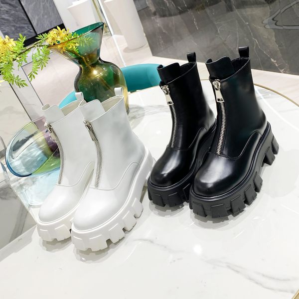 

fashion designer combat boots women shoes ladies leather womens high heels ankle martin boot woman supsneaker, Black